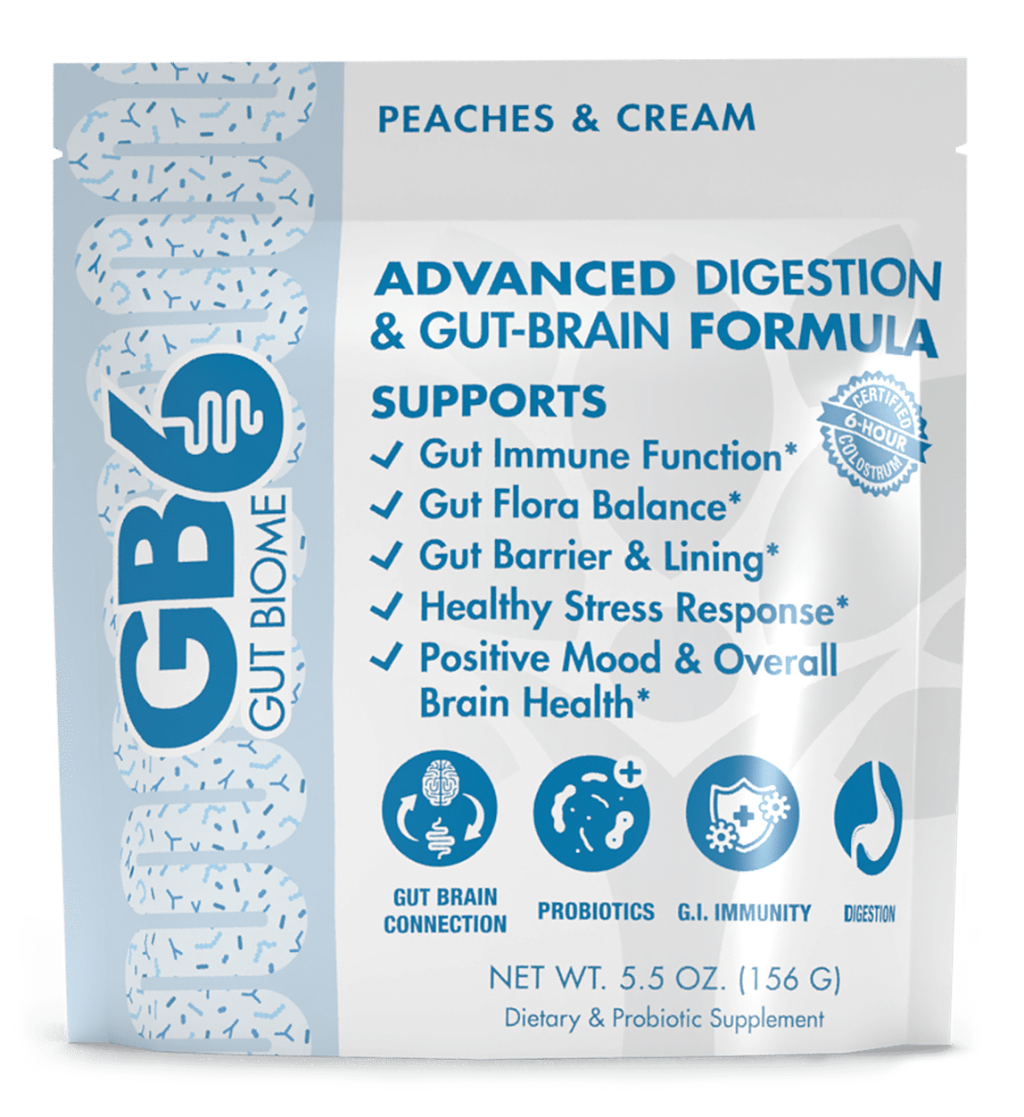 Our advanced digestion and gut-brain formula is designed to support gut immune function, gut flora balance, gut barrier and lining, healthy stress response, positive mood, and overall brain health. Trust your gut and try GutBiome6 today.
